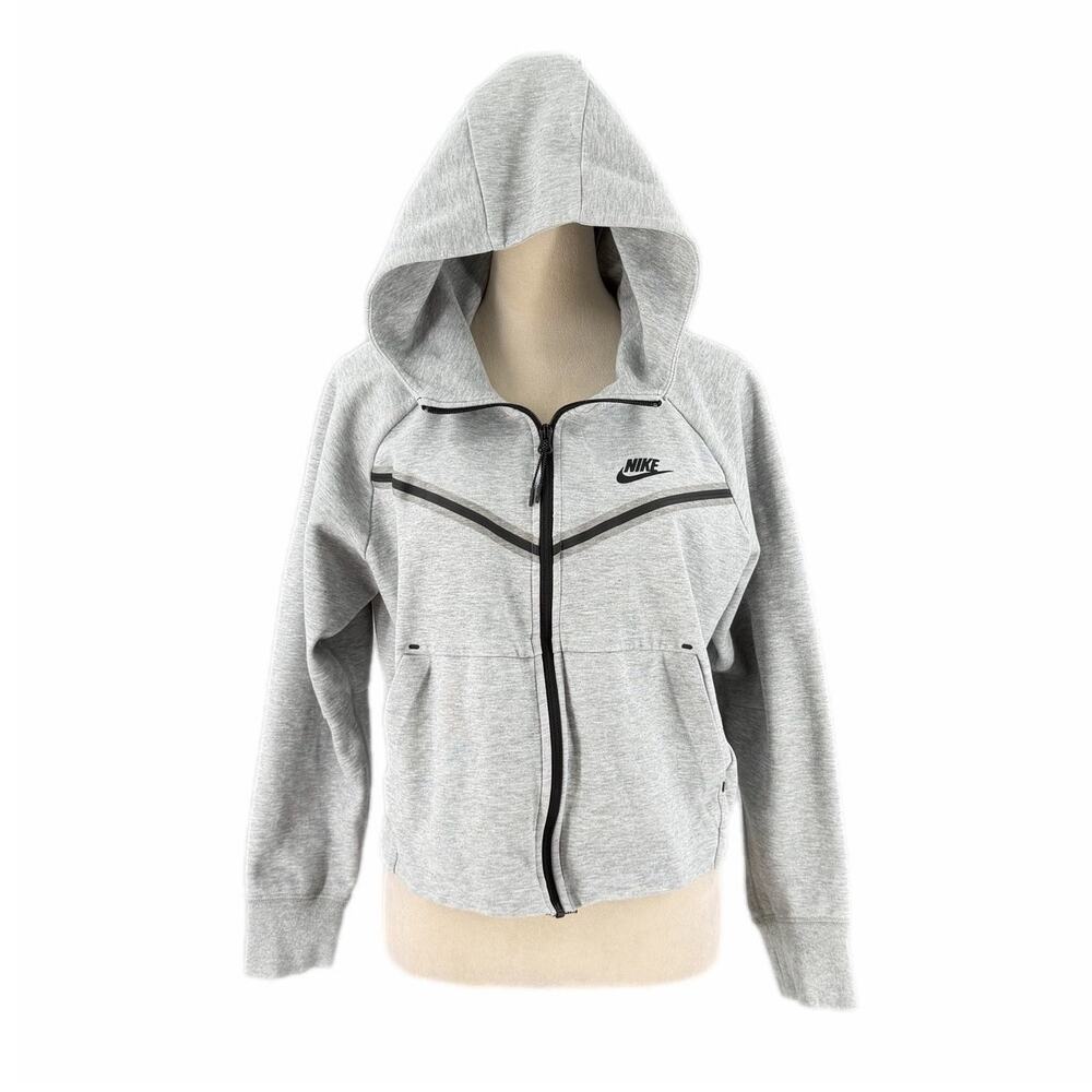 Nike Gray Windrunner Full Zip Sporty Athleisure Cozycore Workout Hoodie Jacket